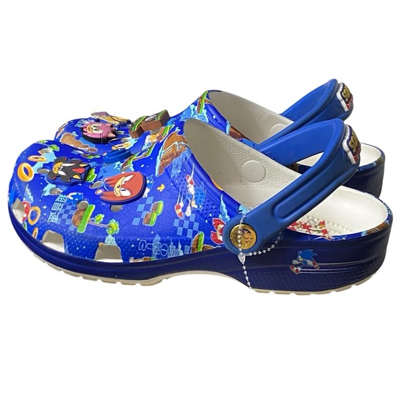 Crocs Sonic Hedgehog Classic Clog Kids 5 J Blue Kidcore Gamercore Video Game Fun - Picture 4 of 11